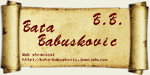 Bata Babušković vizit kartica